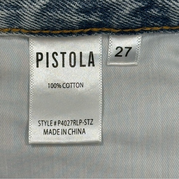 Pistola Devin High Rise Mom Cut Off Shorts Distressed Light Wash St.Tropez 27 - Picture 9 of 12